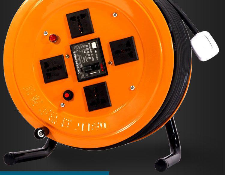 220V Wild Leopard Mobile Cable Reel: Empty Tray for 2/3 Core, 1.5/2.5mm, 30/50/100m