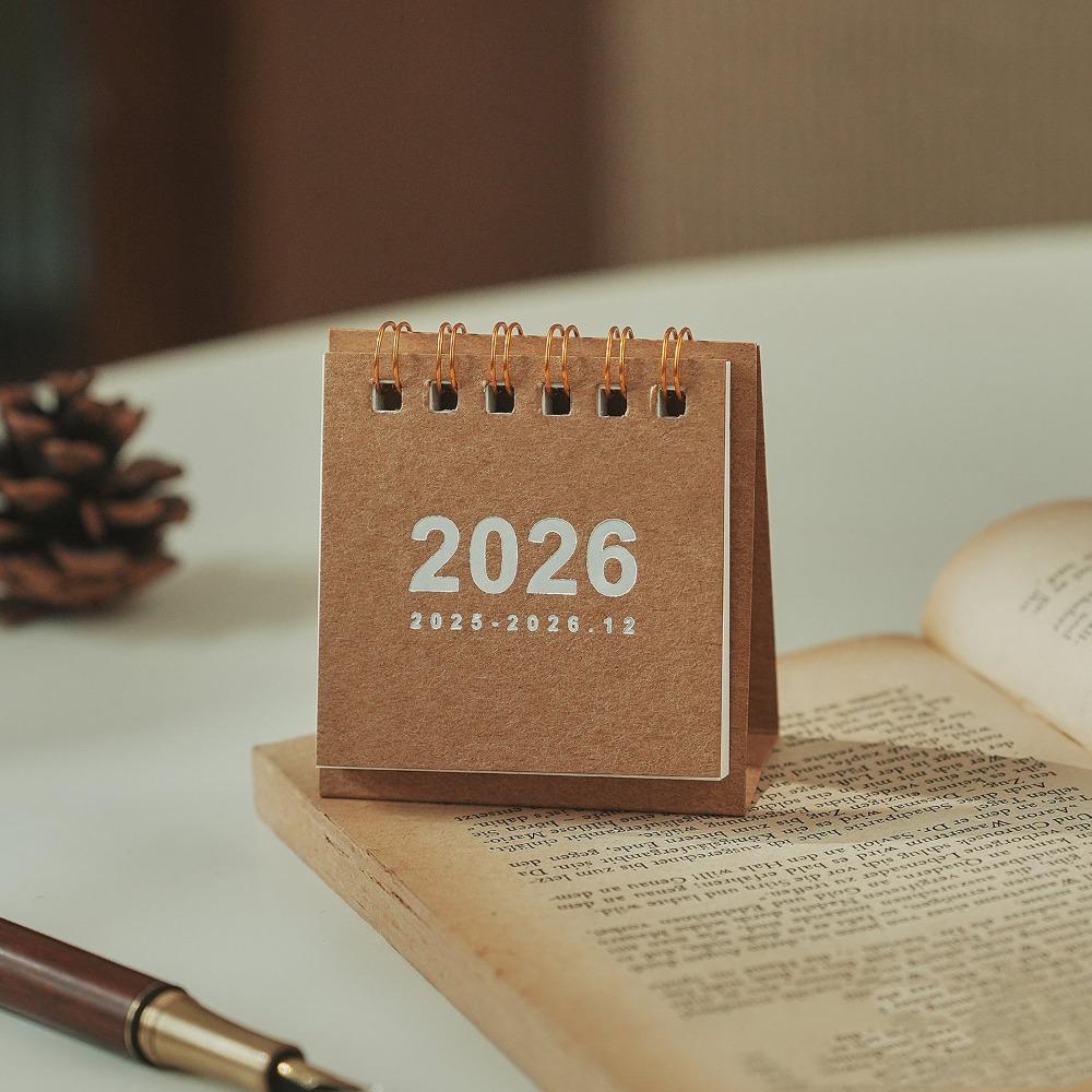 Month Date Display 2026 Mini Desk Calendar Coil Binding Monthly Planner  Daily Planning