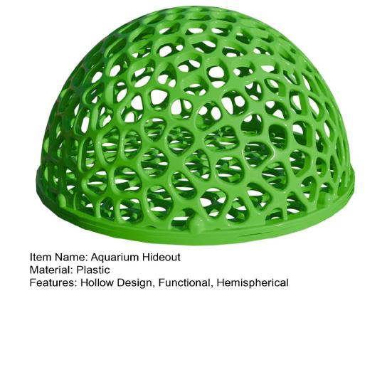 Aquarium Hideout Cave Shelter Fish Tank Decoration Hollow Hemispherical Hideout for Small Fish Shrimp Breeding Resting Playing