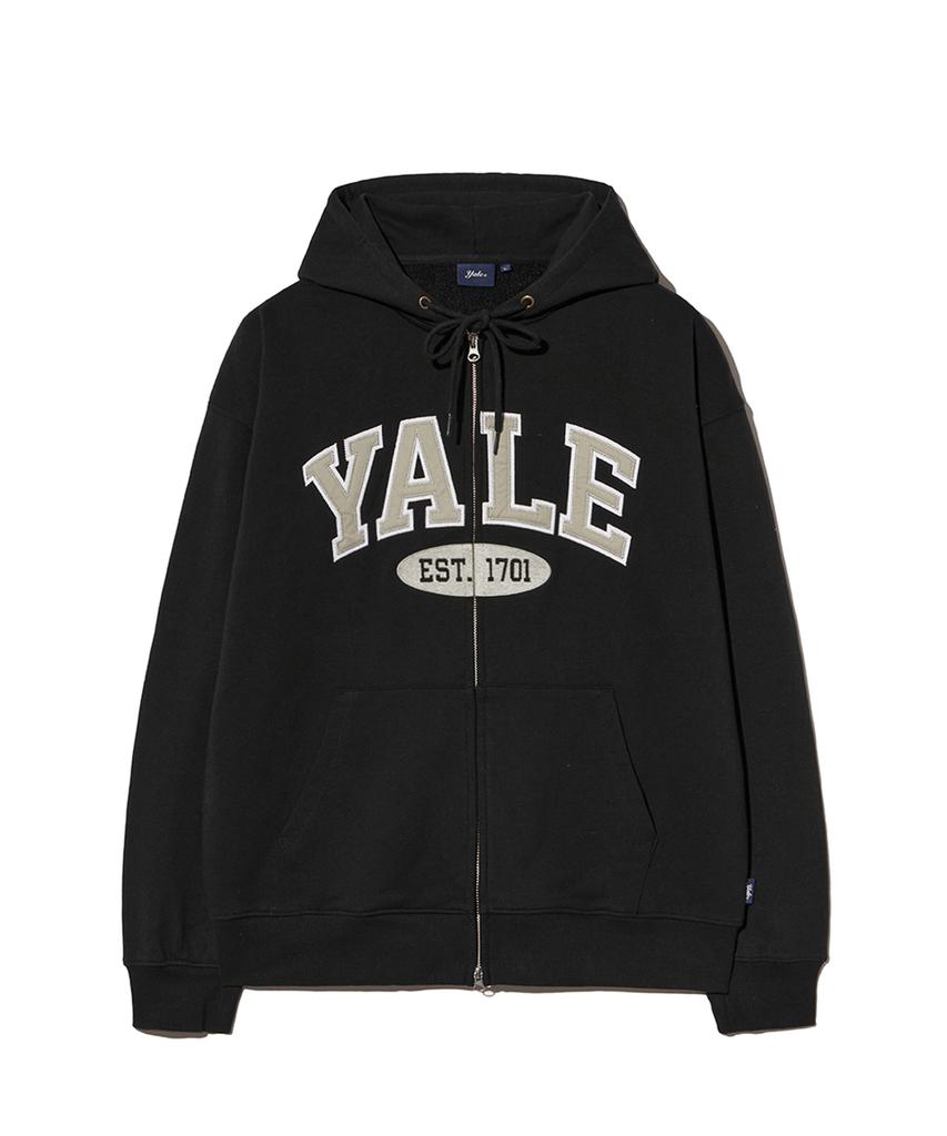 Двухцветная толстовка с молнией и капюшоном Yale Arch_Черный
