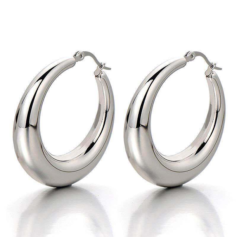 18K Gold Crescent Hoop Stainless Steel Ear Cuffs