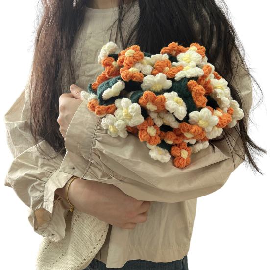 Вязаный крючком букет ромашек Вязаный крючком букет Одеяло ручной работы Цветы Плед для домашнего дивана Кровати Дивана Декор