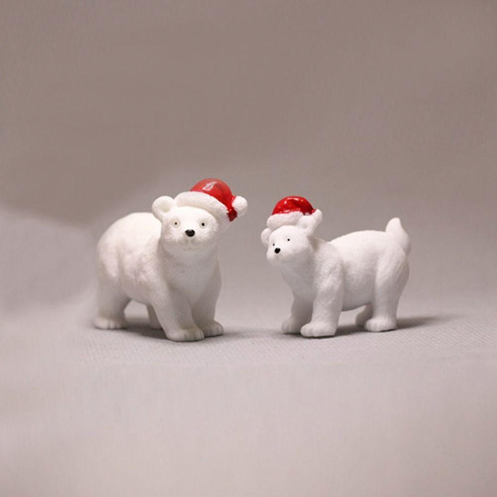 Home Decoration Desktop Decoration Craft Ornament DIY Accessories Polar Bear Figurines Christmas