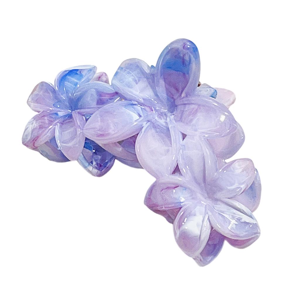Элегантный мраморный зажим-краб для волос с франжипани, многоцветный вариант, практичный полимерный аксессуар для волос на каждый день