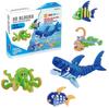 Развивающая игрушка-головоломка Акула Рыба-ангел Осьминог 3D Материал EVA БЛОКИ Морские существа Неизвестные существа Развивает творческие способности Играйте с детьми от 3 лет