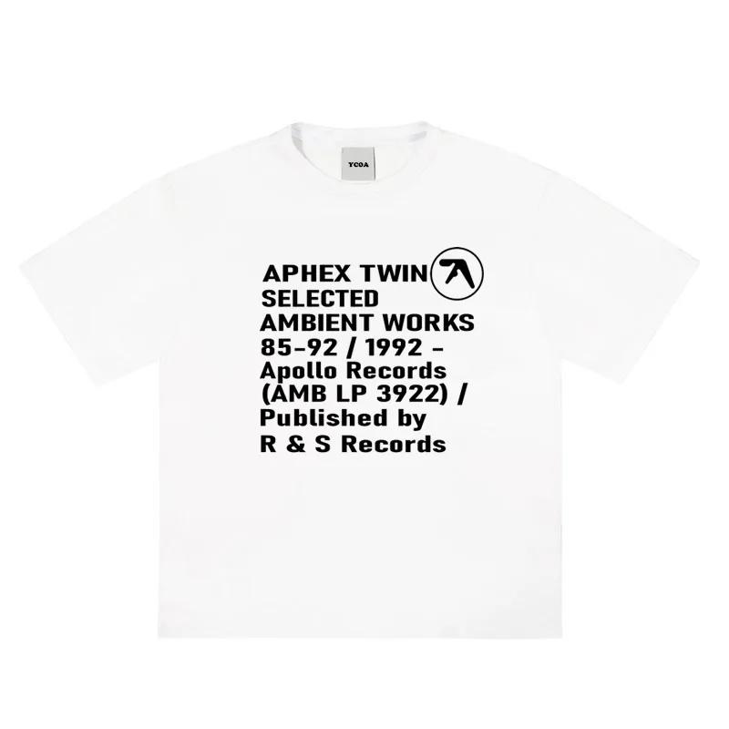 Мужская футболка Aphex Twin Хлопок Графическая Оверсайз Корейская Мода Топы Футболки Y2k Уличная Одежда Эстетика Харадзюку