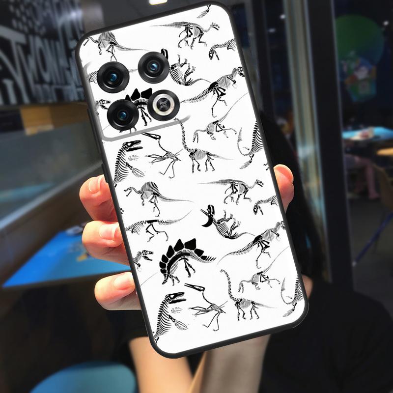 Чехол со скелетом динозавра для OnePlus 10T 8T 9RT 12 13 13R 11 9 10 Pro OnePlus Nord 4 CE 2 3 Lite N20 N30