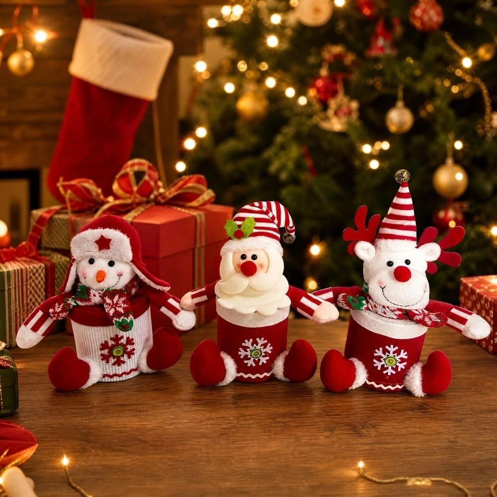Plush Figure Candy Gift Box Knitted Fabric Knitted Gift Container Fruit Gift Box  Christmas Eve