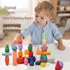 Children's Montessori Wooden Stacking Stones - Educational & Colorful Balance Building Blocks Toy for Ages 3-6.