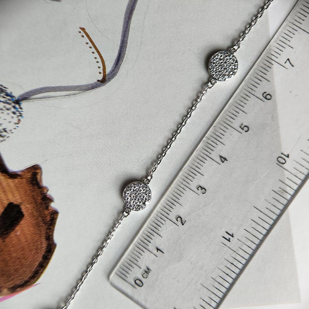 Silver Bracelet with Cubic Zirconia, Product Weight 3.11 G (2183891)