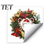 Waterproof PVC Static Clings Christmas Wreath Window Sticker, Stained Glass Style, Removable Santa Butterfly Candy Cane Decal, Cling for Home