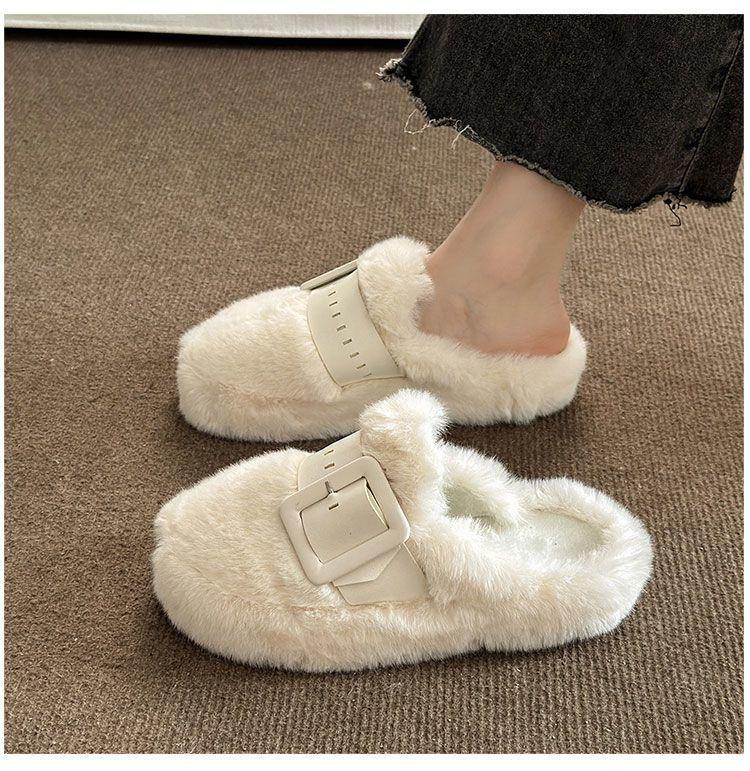 Fashion New Winter Home Slippers Outdoor Winter Thick Bottom Soft Bottom Non-slip Plush Slippers Fashion Women Shoes Zapatos De Mujer