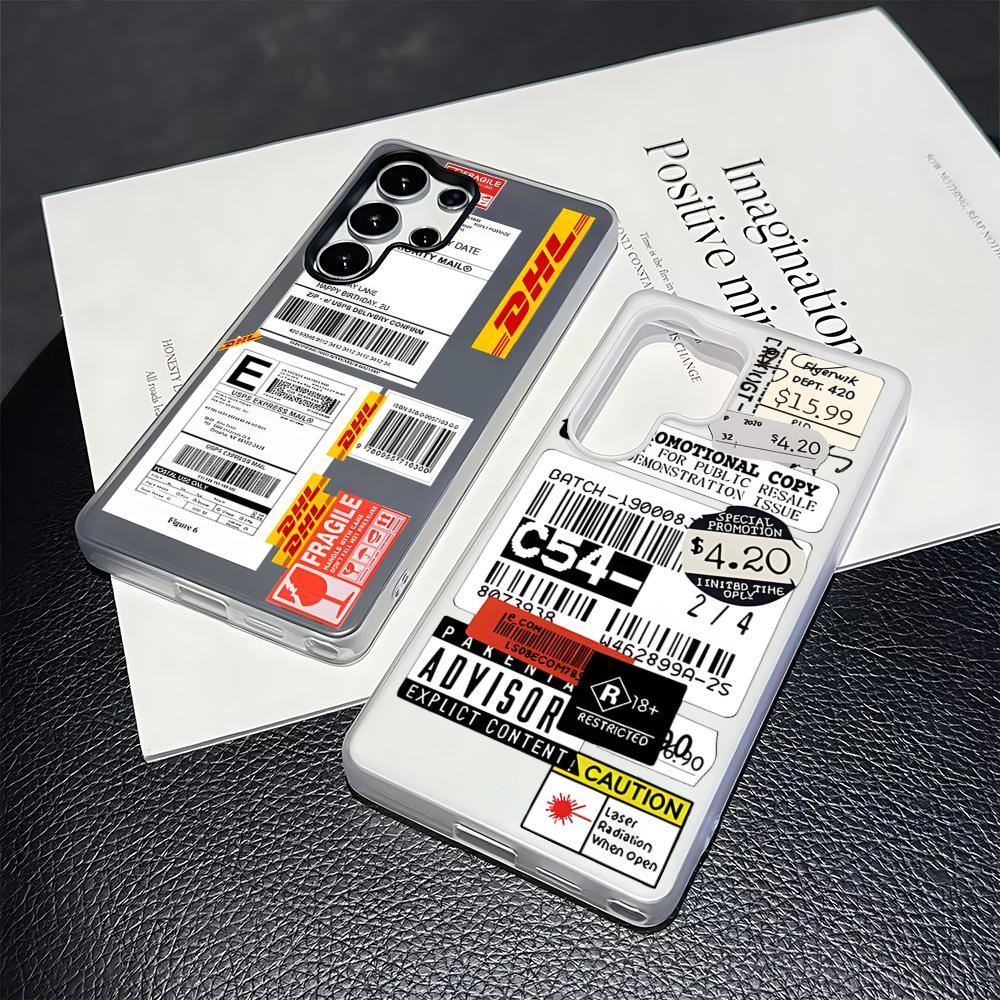 Чехол для телефона D-Dhl Express Label для Samsung S26 S25 S24 S23 S22 S21 FE Plus Ultra Черный 2-в-1 Гелевый силиконовый чехол