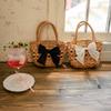Woven Girls Summer Handbag With Butterfly Bow And Light Material For Daily