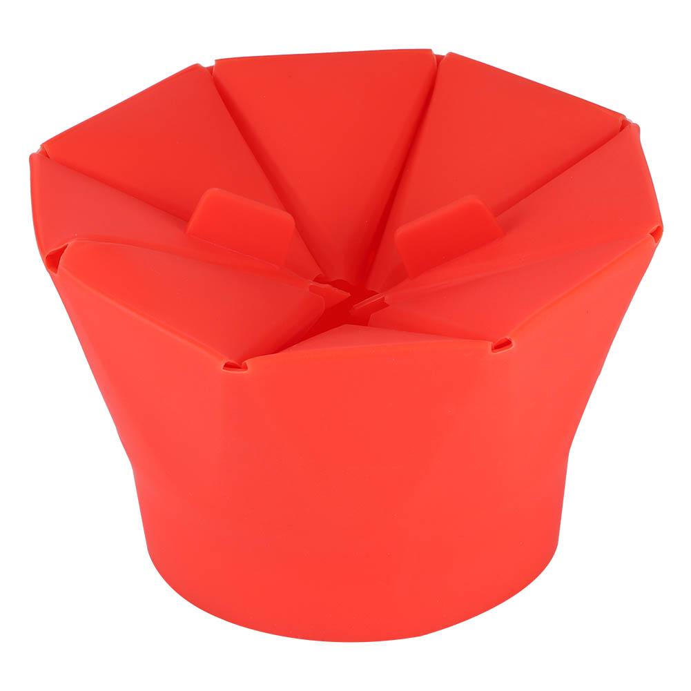 Oven Microwave Popcorn Folding Bowl Diy Silicone Popcorn Maker Machine Home Kitchen Tool Red