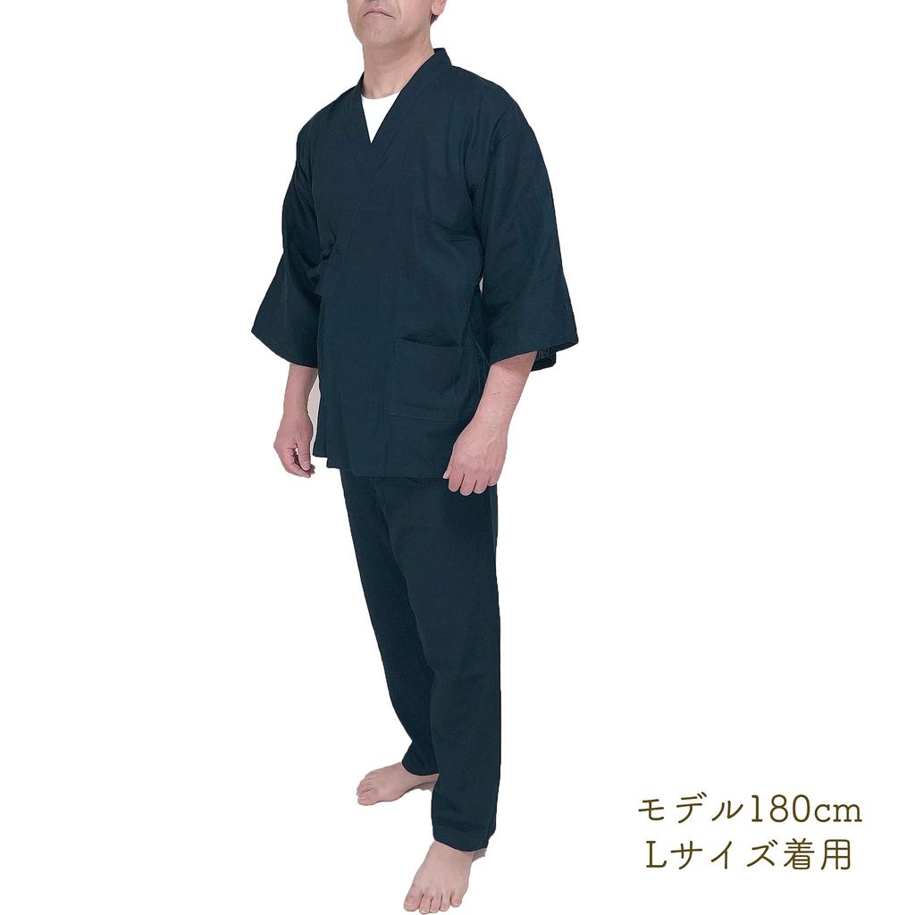 Хлопковая мягкая пижама Samue темно-синего цвета L [momoten] 100% мужская женская