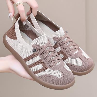 Обувь женская летняя новая немецкая тренировочная обувь 2025 туфли-лодочки дышащие на одном педале обувь для мамы повседневная женская обувь