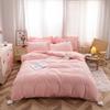 Комплект постельного белья с розовыми сердечками в скандинавском стиле с наволочками, домашний текстиль для девочек, дышащий пододеяльник, размер King Queen Twin