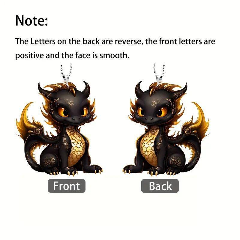 Стильный акриловый подвесной орнамент в виде черного дракона для модного декора интерьера автомобиля