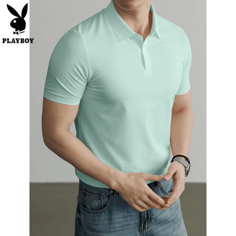 PLAYBOY Мужская поло с полумолнией, быстросохнущая
