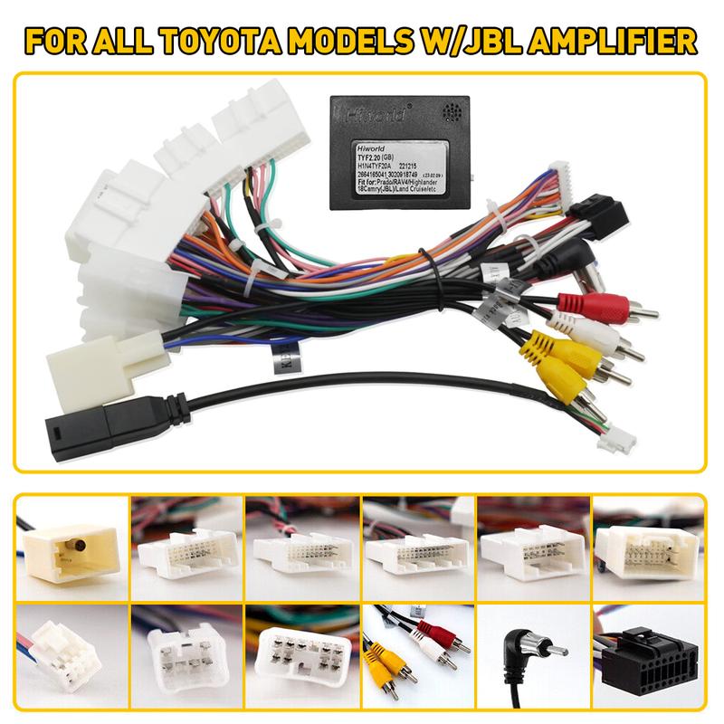 For Toyota AMP Car Stereo Radio Power Harness Cable Wire Adapter Kit JBL AMP Car Android Player Radio Adapter Power Connector