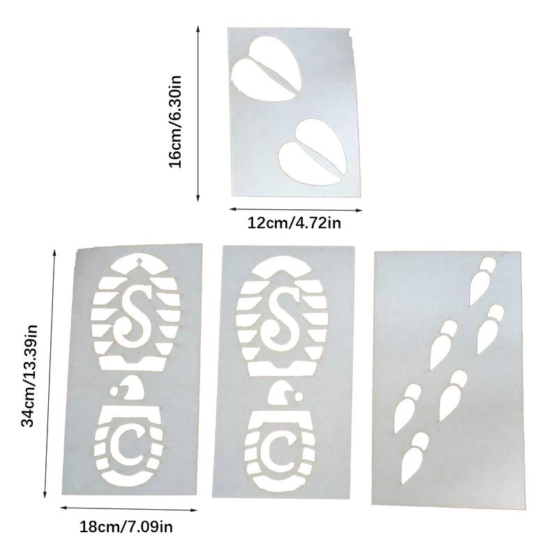 Christmas Foot Stencil Gnome Christmas Stencil Reusable Footprint Templates Small Holiday Stencils Snow Painting Paste Christmas