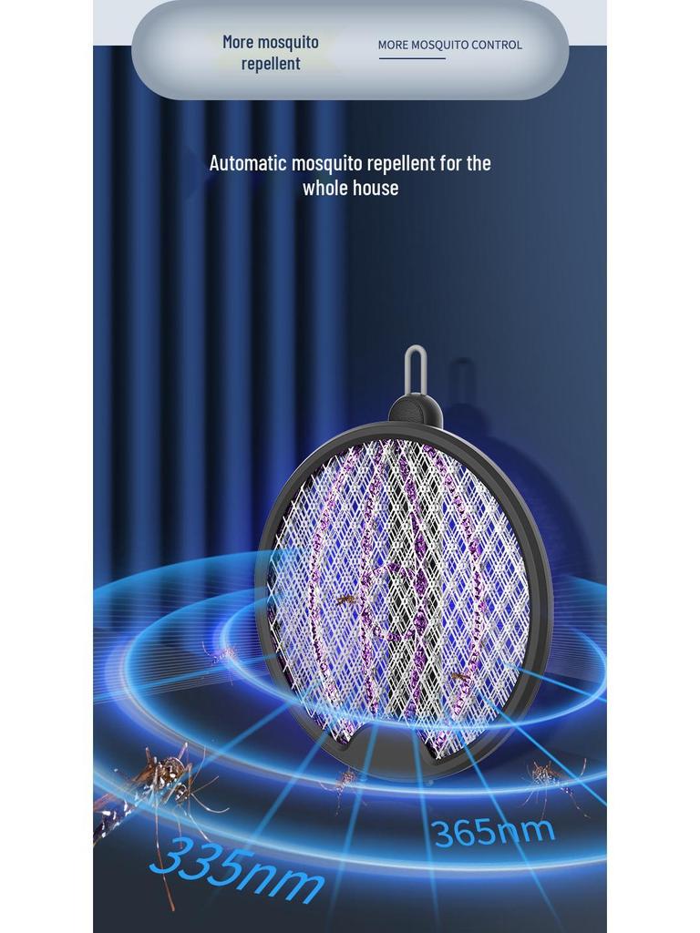 Перезаряжаемая от USB складная лампа-уничтожитель комаров с мухобойкой и вращающимся настенным креплением