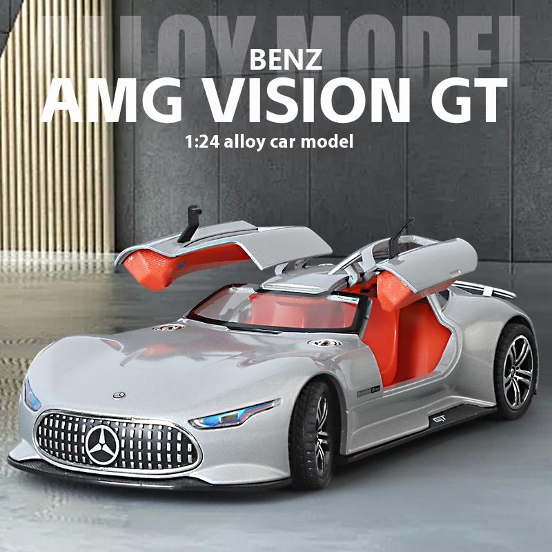 1:24 Mercedes Benz Amg Vision Gt Новый Концепт Спортивный Автомобиль Металлический Литой Модель Автомобиля Звук и Свет Коллекция Хобби Декор Подарок