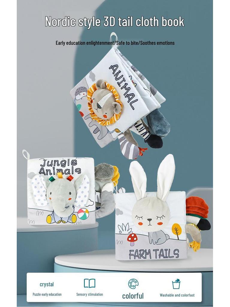 Aipinqi Baby Black & White Visual Cloth Book – Tear-Resistant Pop-Up Cognitive Toy for Early Education