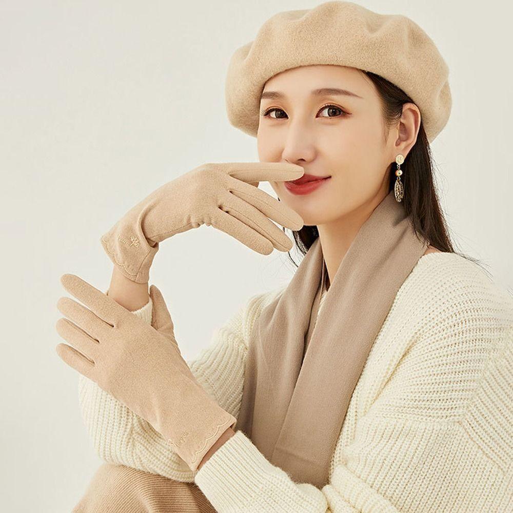 Touchscreen Cold Weather Gloves Thickened Windproof Gloves All Finger Gloves  for Autumn Winter