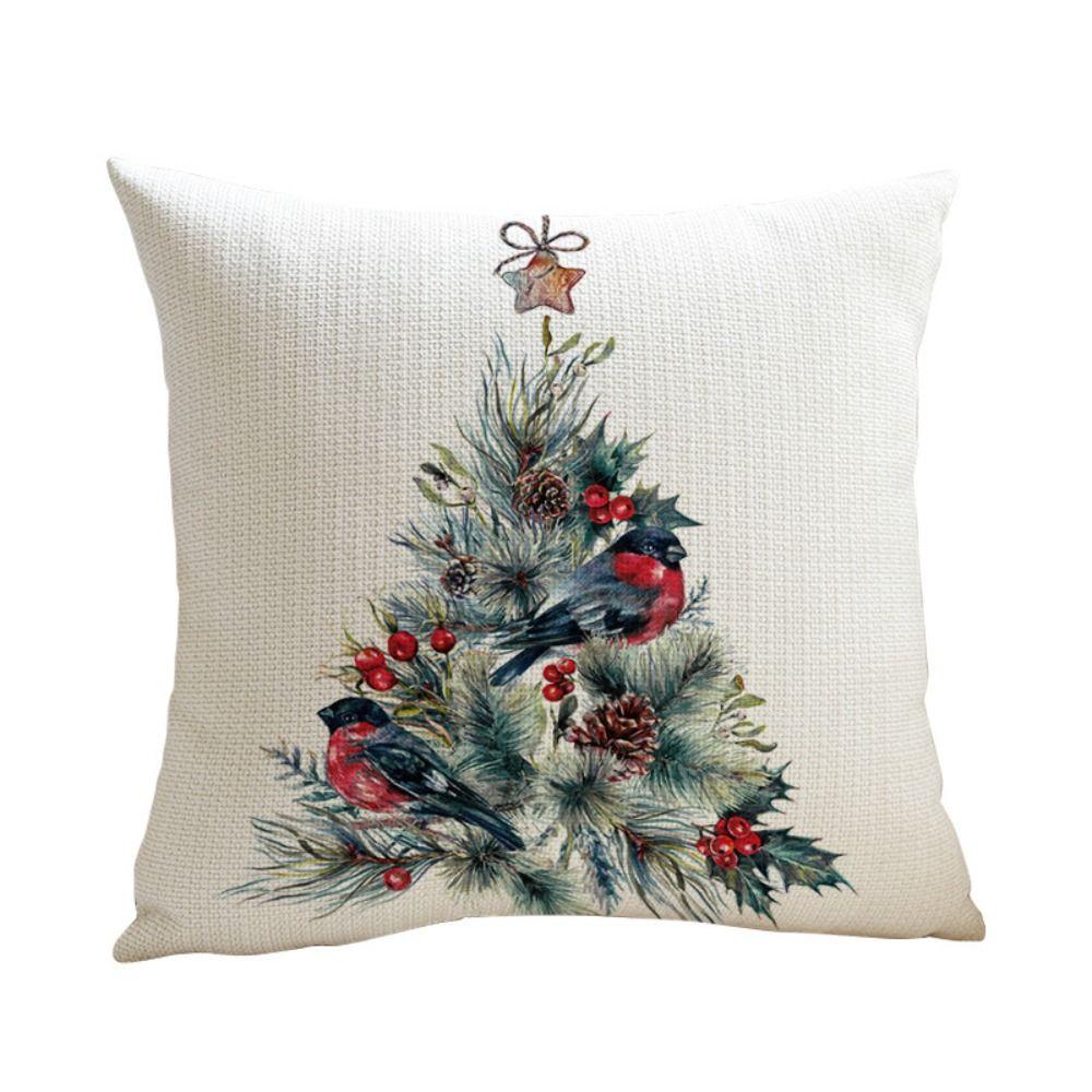 Flax Christmas Cushion Cover Luxury Xmas Throw Pillow Case Merry Christmas Pillow Cover  Bed