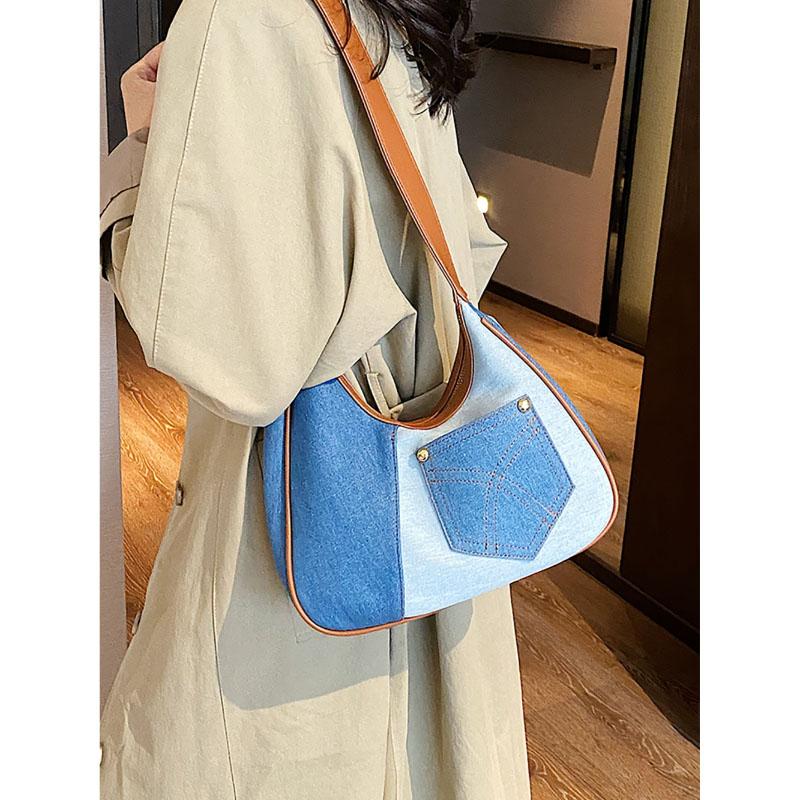 Модный дизайн Sense Denim Underarm Bag Популярные взрывные сумки Женская новая сумка Niche Light Luxury Single Shoulder Pack