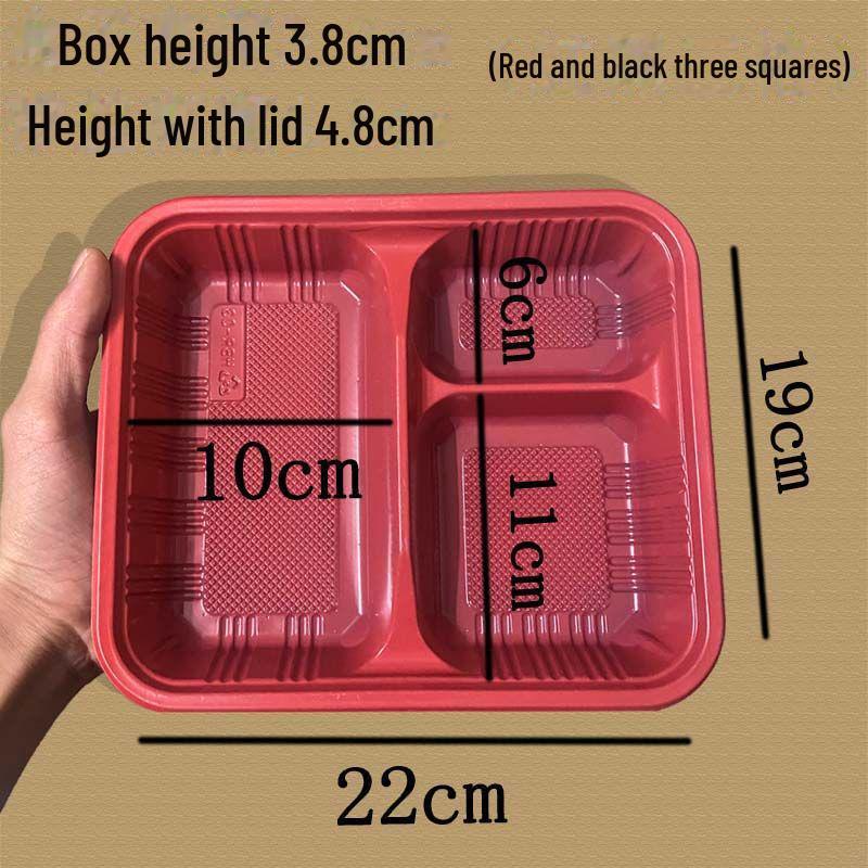 Disposable Multi-Grid Lunch Boxes: Four, Three, & Two-Compartment Options, Rectangular Thickened Plastic, Fast Food Ready, Free Shipping