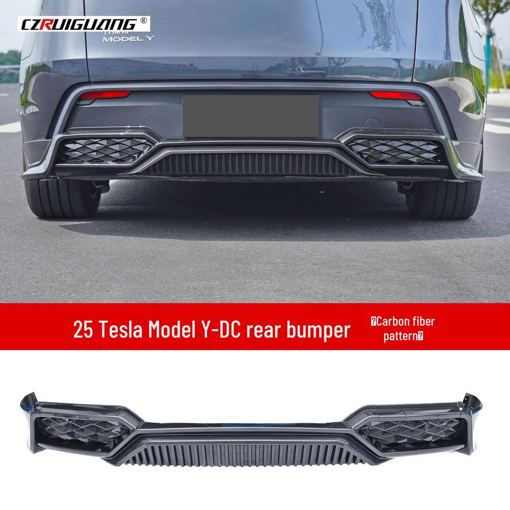 Обвес кузова для Tesla Model Y 2025: Задний спойлер, Передний сплиттер, Пороги, Заднее антикрыло, Задний диффузор и Расширители сплиттера