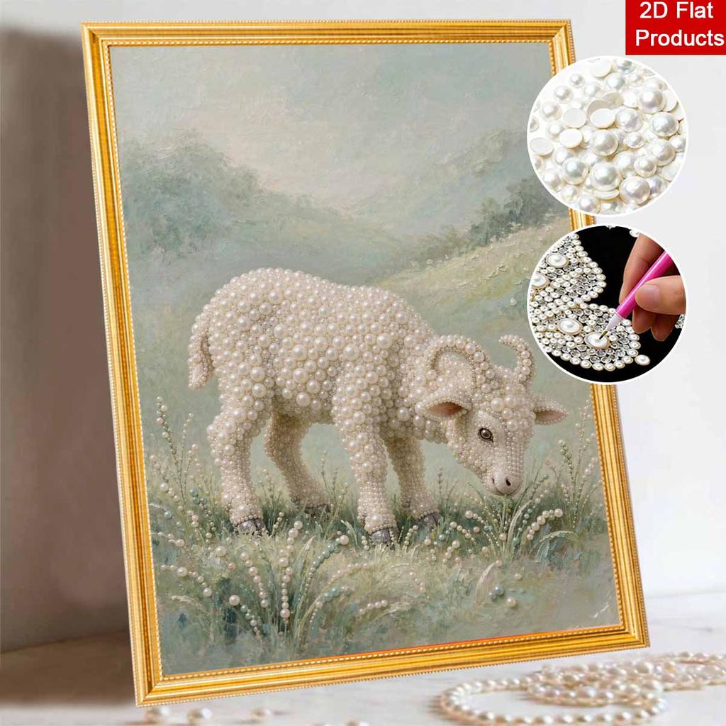 DIY 3D Pearl Diamond Painting Art Set Sheep Animal Home Decor Art Set Wall Art