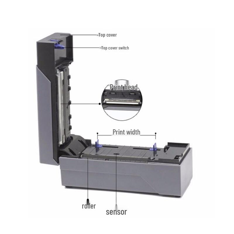 QiRui QR-588G High-Speed Thermal Label Printer CN plug (adapter included)