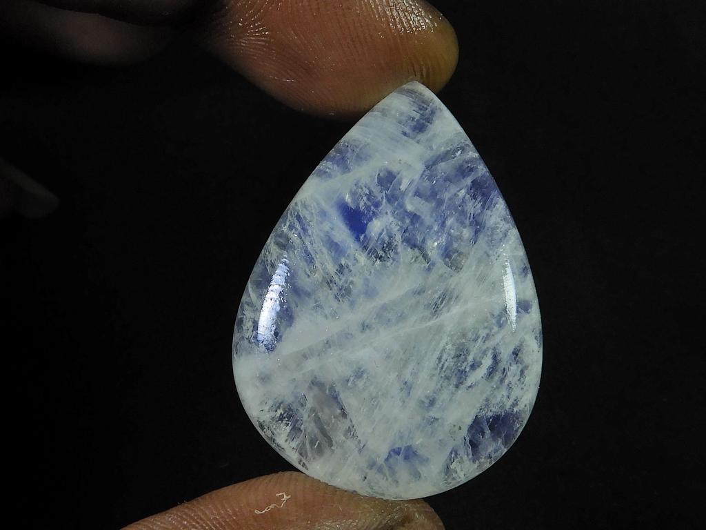 Натуральный дождевой лунный камень огненный кристалл груша кабошон россыпью драгоценный камень 27X37X7MM SK-898