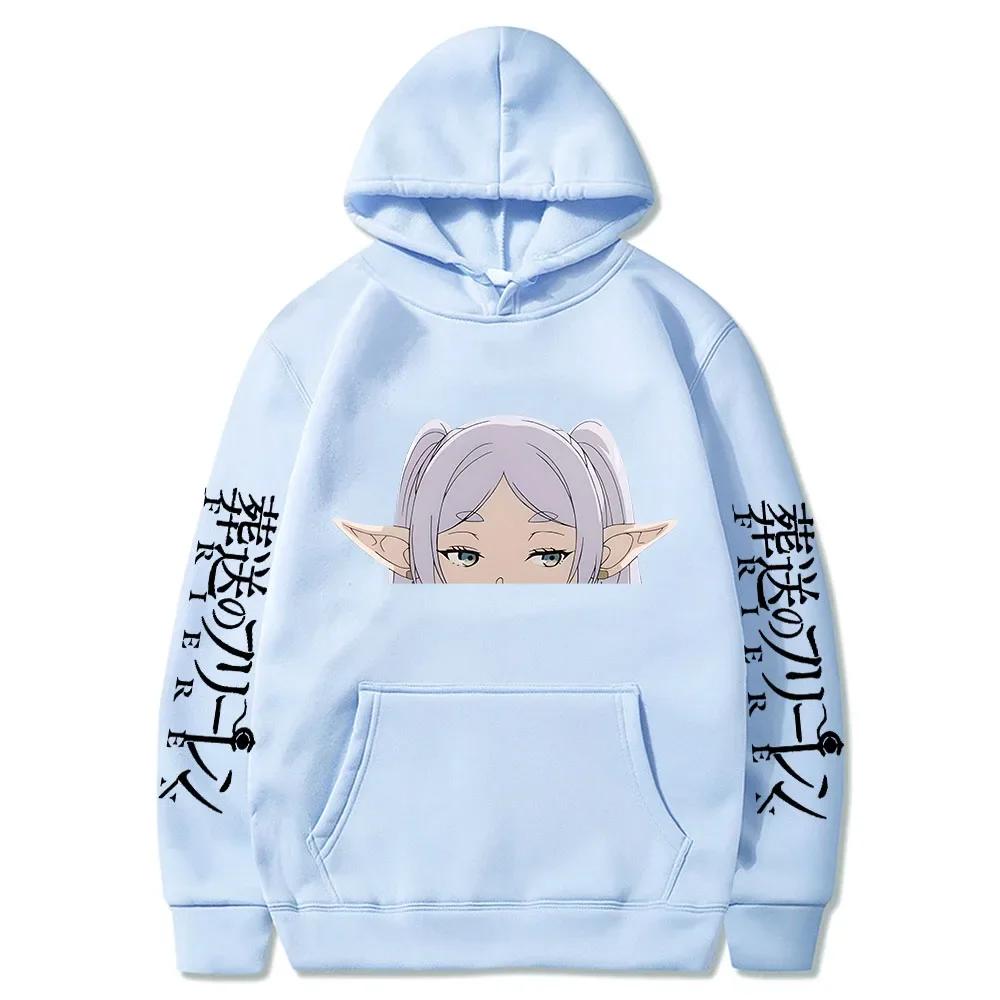 Frieren Beyond Journey's End Hoodie Women Men Unisex Long Sleeve Warm Streetwear Autumn Winter Harajuku Plus Size Sweatshirts