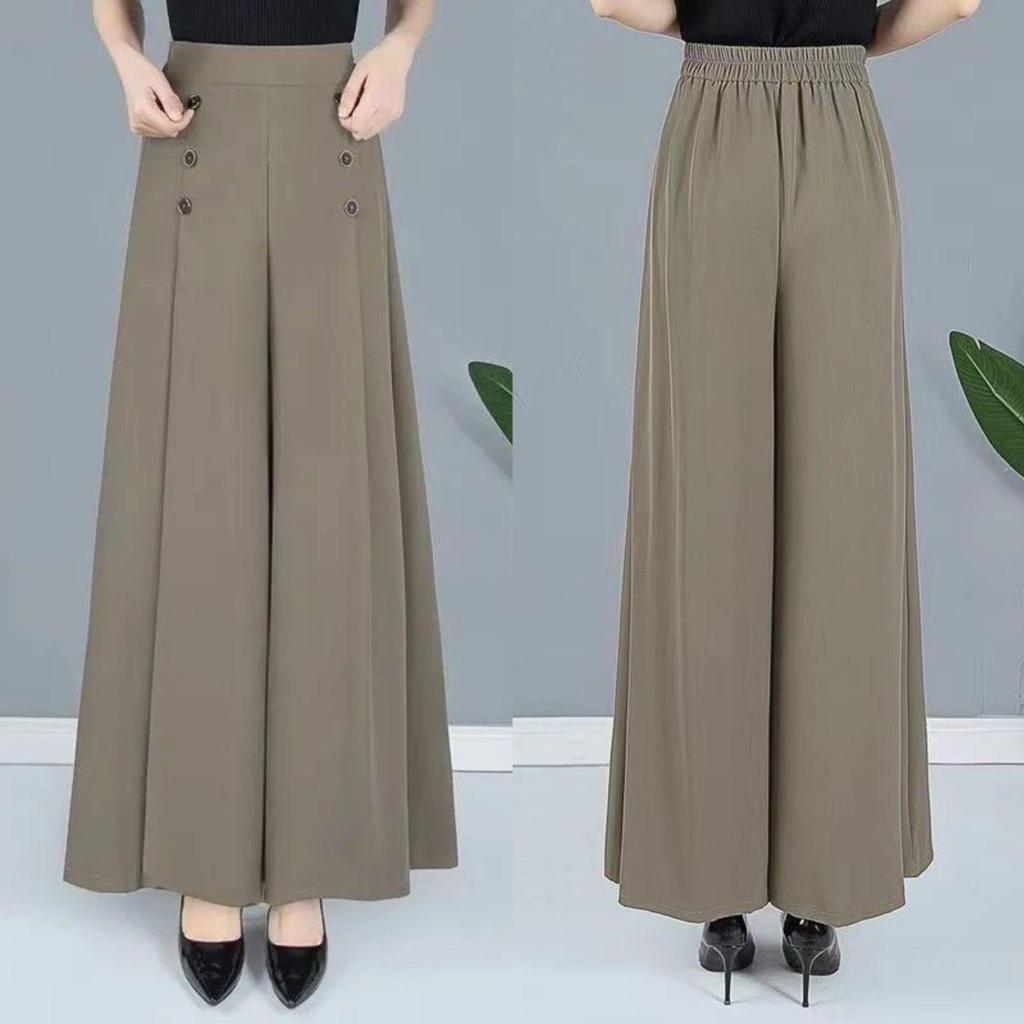 BOGO Летние струящиеся брюки-юбка - Новый китайский стиль, легкие, больших и plus size размеров, женские повседневные стройнящие брюки