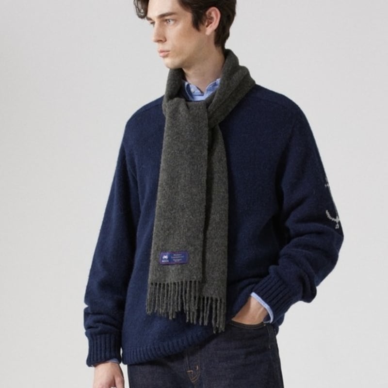 ABRAHAM MOON Шарф из мериносовой шерсти 25 см - Серый