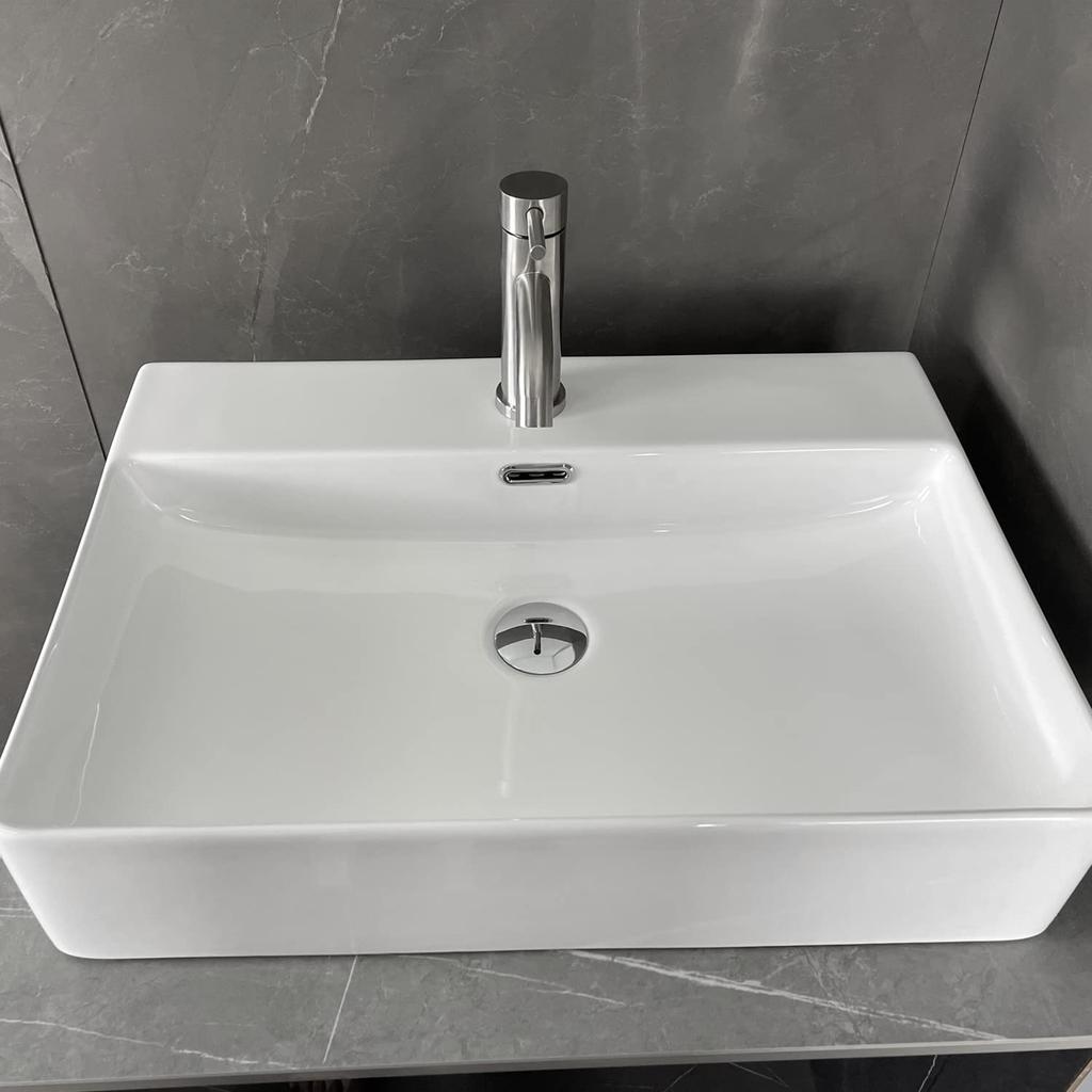 Смеситель Смеситель Большая Раковина Умывальник Комплект Стильная Раковина Напольный Тип Керамическая Раковина для Мытья Рук Туалетная Раковина для Мытья Рук [JOMOWN В комплекте]