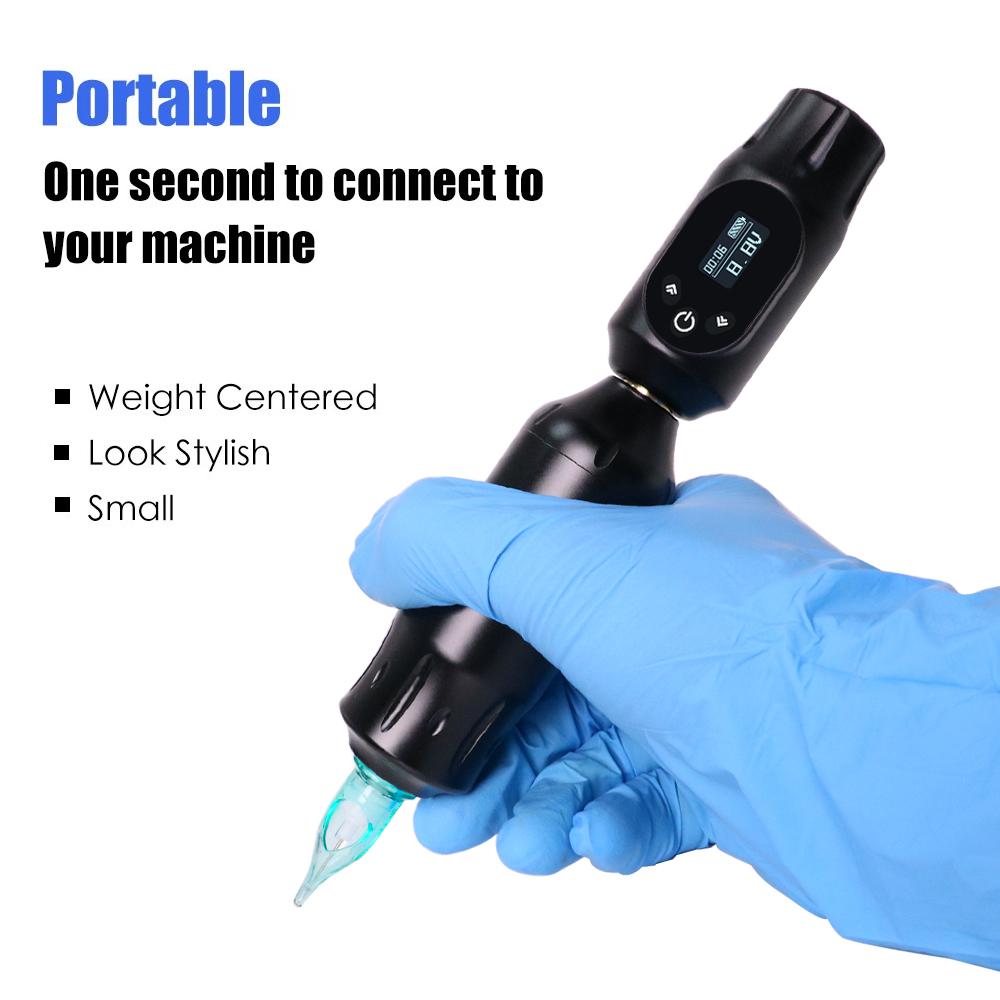 Профессиональная беспроводная тату-машина с 20 шт. картриджами с регулируемой скоростью, цифровая мощность татуировки, наборы для всего тела