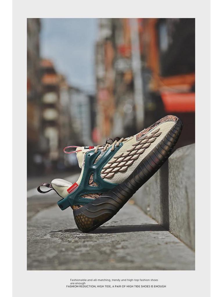 Мужские черные кроссовки Dragon Scale Warrior – модная повседневная спортивная обувь в стиле попкорн AJ