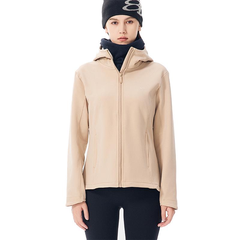 Женская водонепроницаемая ветрозащитная куртка Soft Shell - облегающий крой, плюс бархат, утолщенная для осеннего и зимнего альпинизма