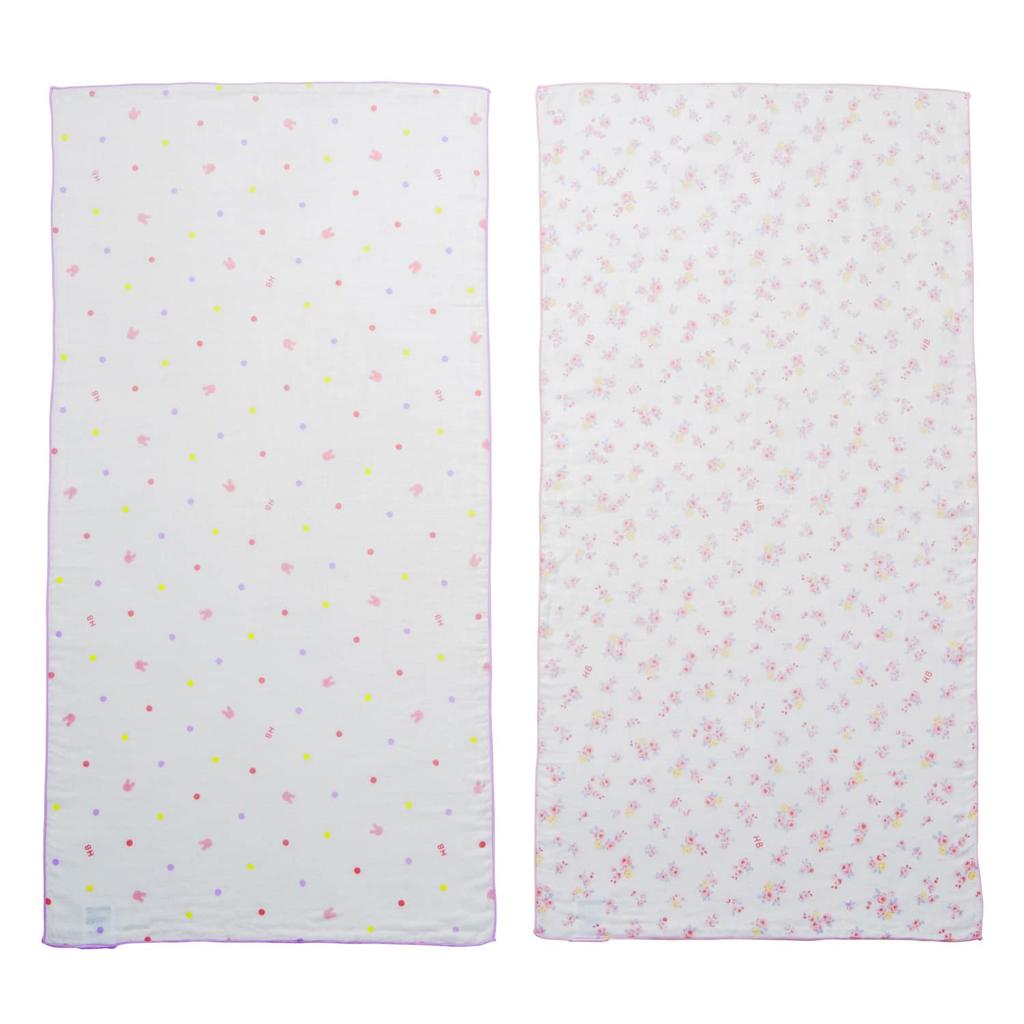 MIKI HOUSE HOT BISCUITS Марлевое полотенце Детская одежда для мальчиков и Белый и Один размер подходит Комплект, Новорожденные, Девочки, Розовый, Все, 76-8038-493