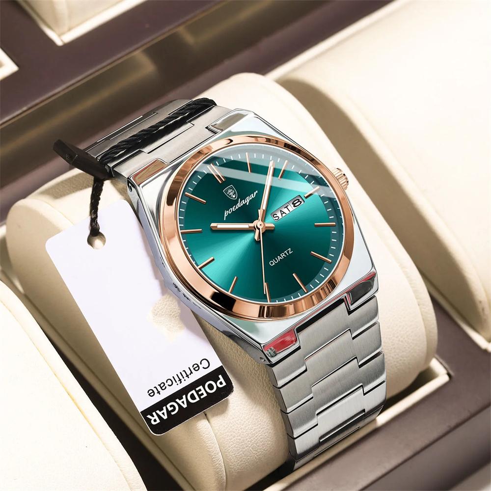 2025 Новый бренд ультратонкие мужские часы водонепроницаемые кожаные кварцевые часы мужские часы двойной календарь