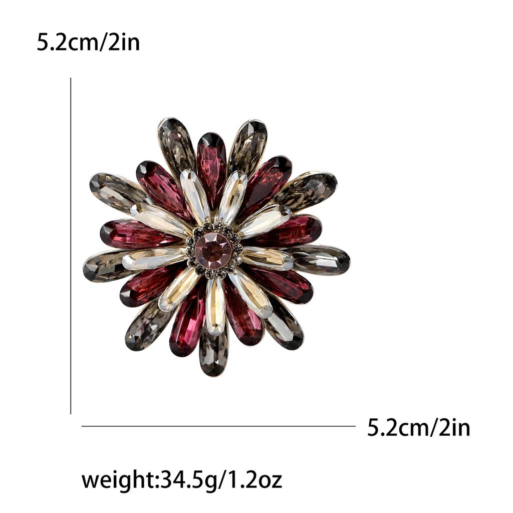 Rhinestones Sunflower Sunflower Brooch Plant Flower Pin Ladies Dress Suit Brooch Ornament Gift