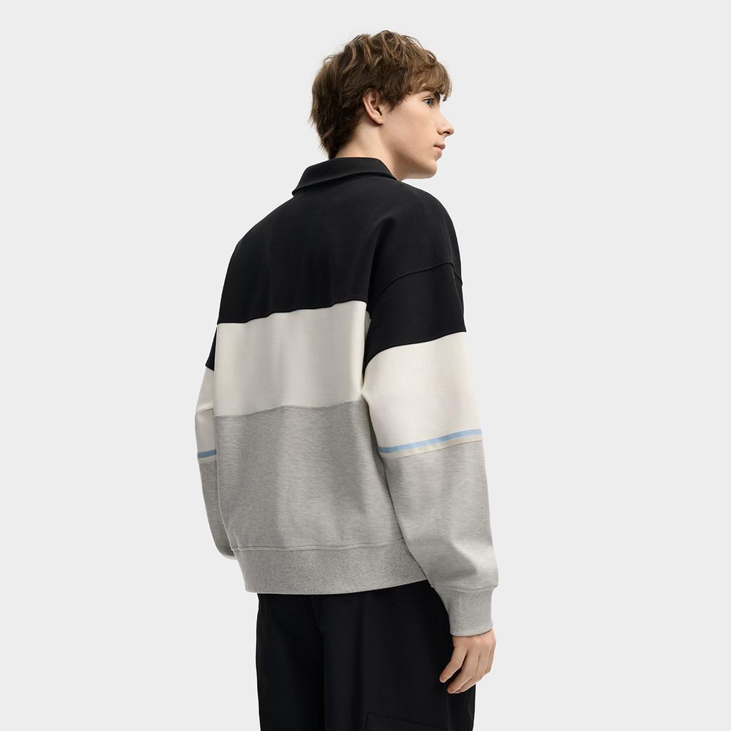 Fila Оригинальная Мода Классический Ретро Универсальная Удобная Вязаная Футболка-поло с Длинным Рукавом Мужские топы F11M549209FBK