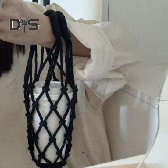 Сумка-слинг ручной работы, многоразовый держатель для кофейных чашек, переноска для холодного заваривания чая, декоративные чехлы для чашек с водой