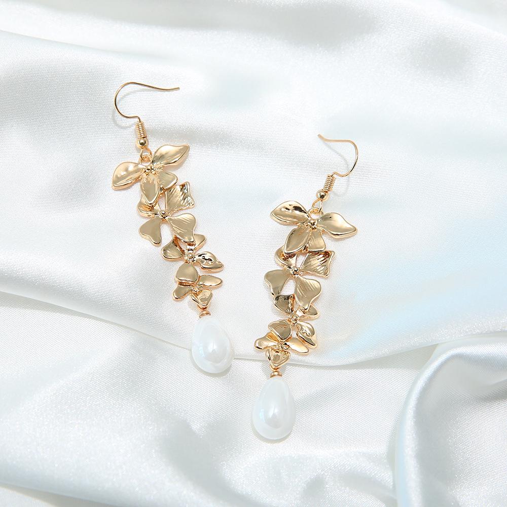 Серьги-лепестки из богемского жемчуга для женщин - модный барочный цветочный дизайн